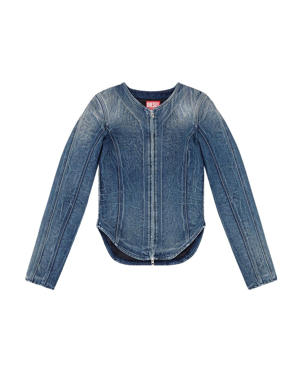 DIESEL Blue Zip-Up Denim Jacket