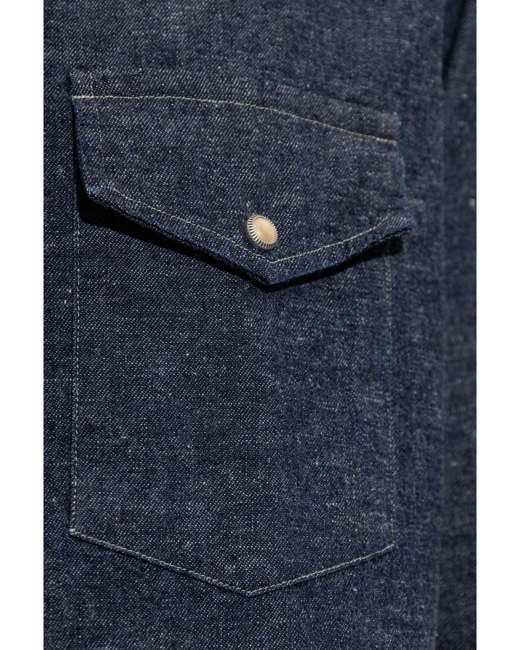 Eleventy Blue Western Denim Shirt for men
