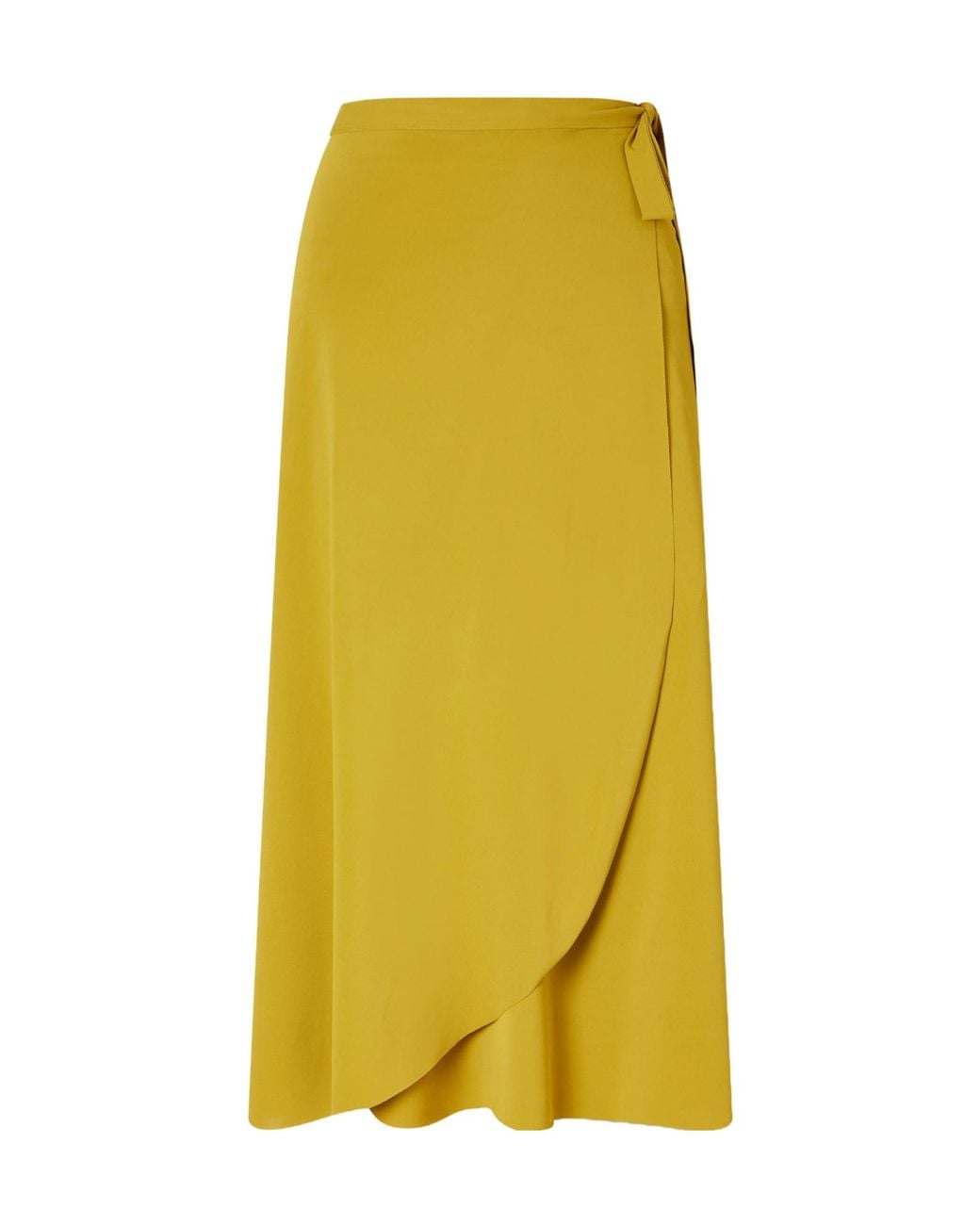 Eres Yellow Stretch-Jersey Wrap Midi Skirt