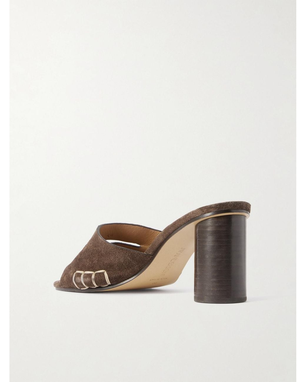 J.W. Anderson Brown Loafer Whipstitched Suede Mules