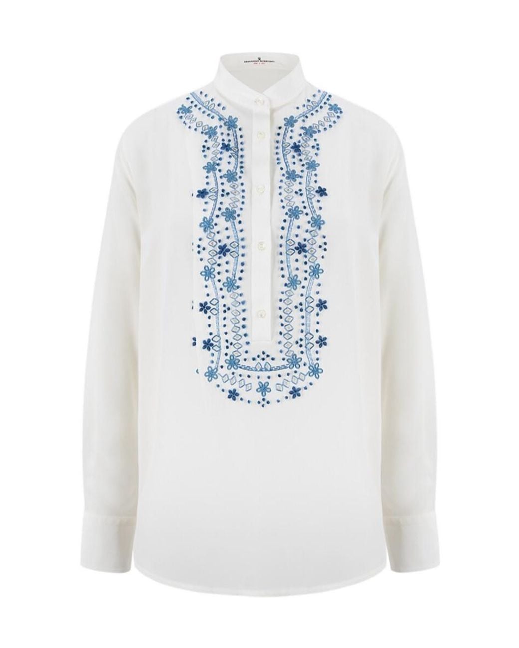 Ermanno Scervino Blue Cutwork Embroidered Blouse