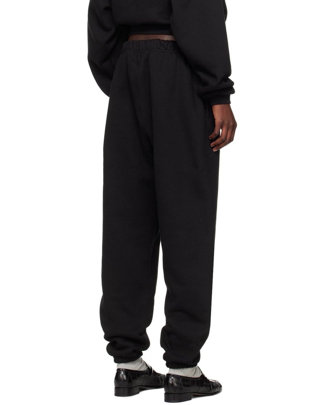 Fear Of God Black Logo Printed Drawstring Track Pants for men