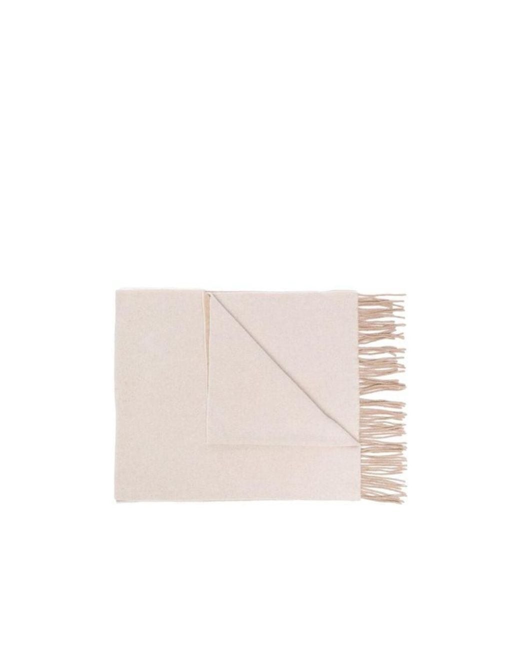Ganni Natural Egret Fringed Scarf