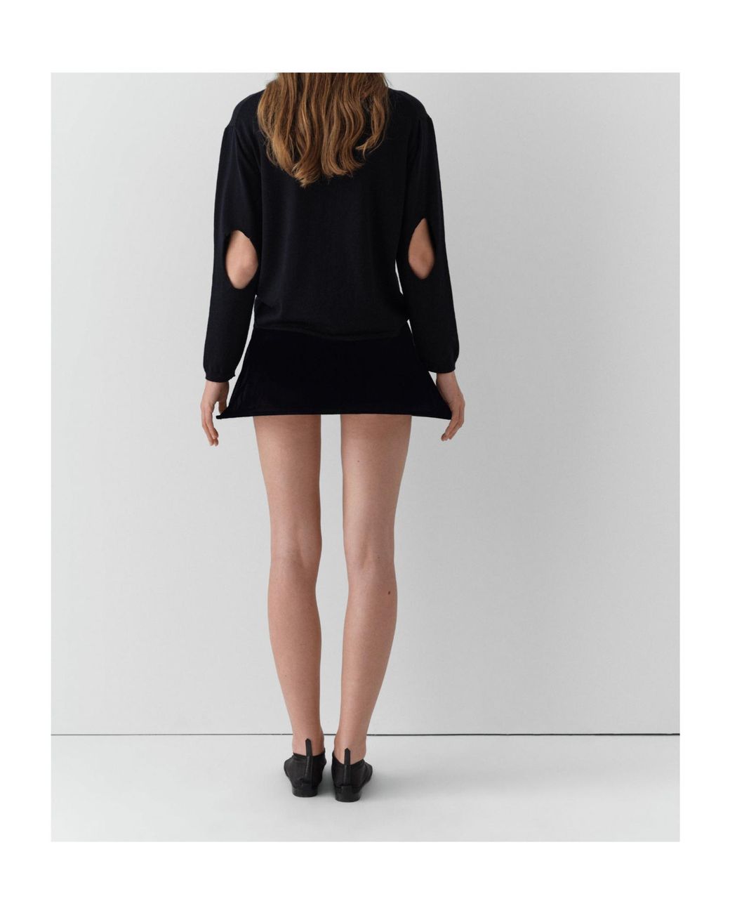 GIMAGUAS Black Fina Elastic-Waist Mini Skirt