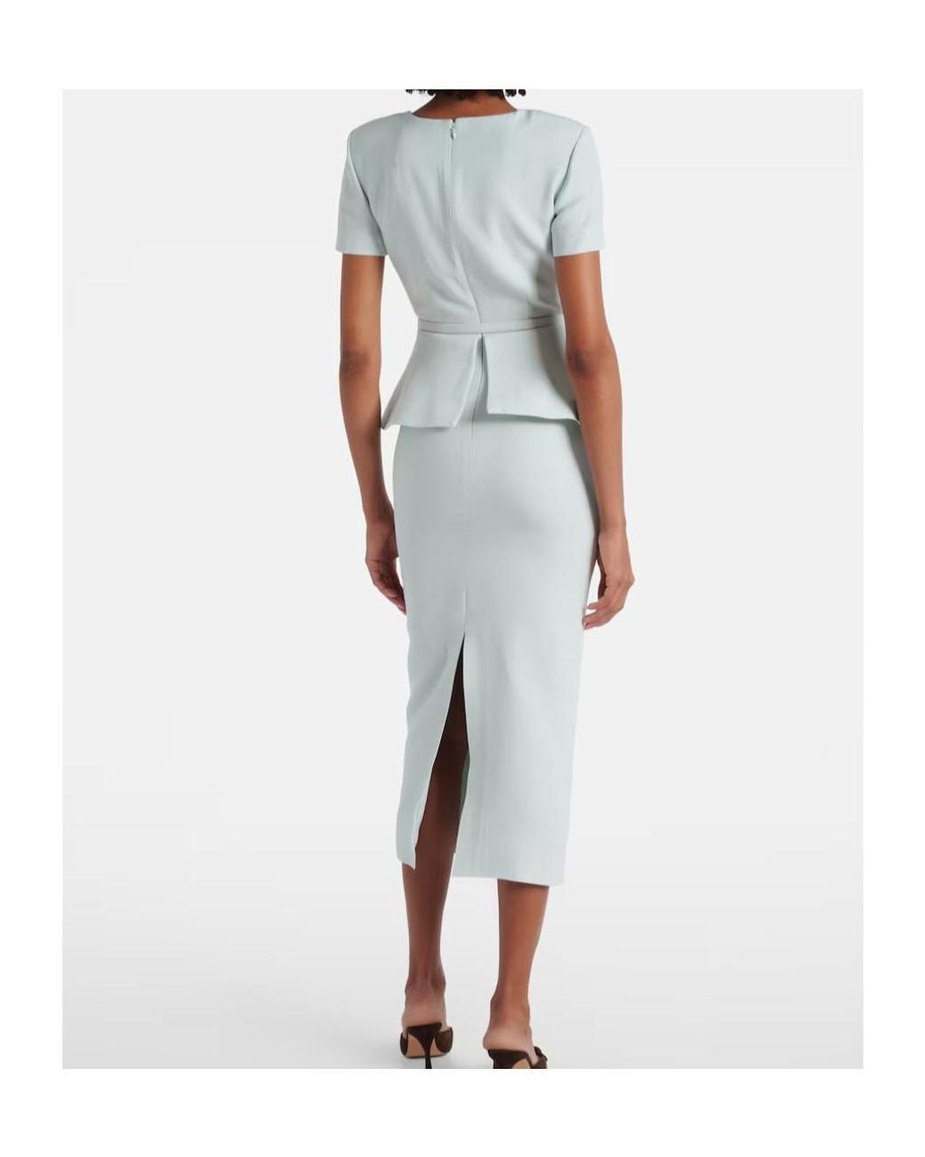 Roland Mouret White Wool And Slik Midi Dress