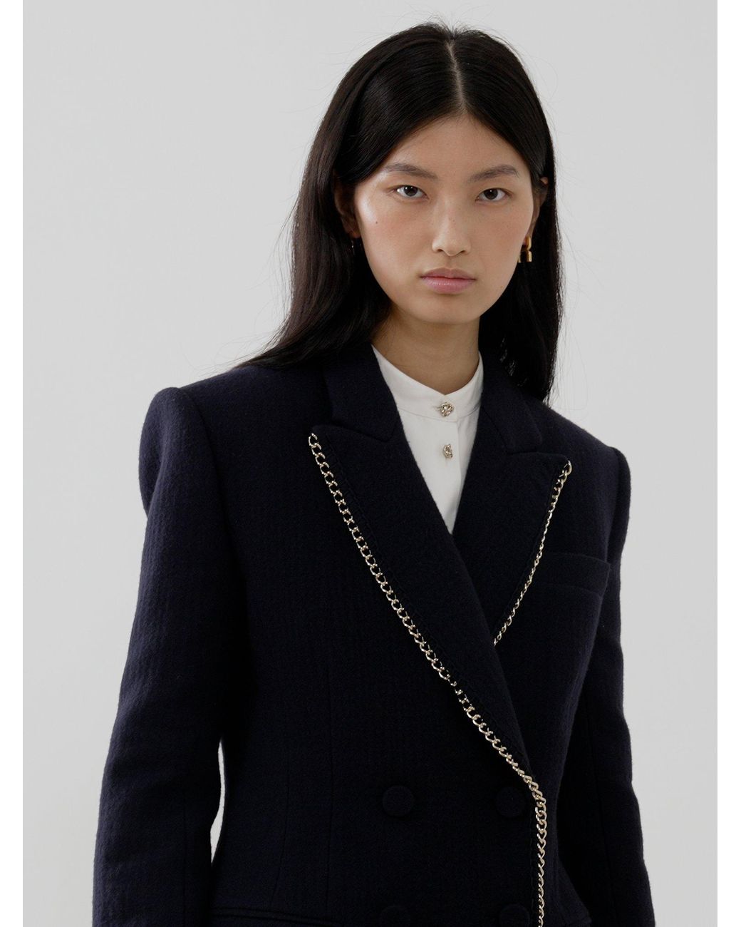 Chloé Blue Chloé Chain-Embellished Jacket