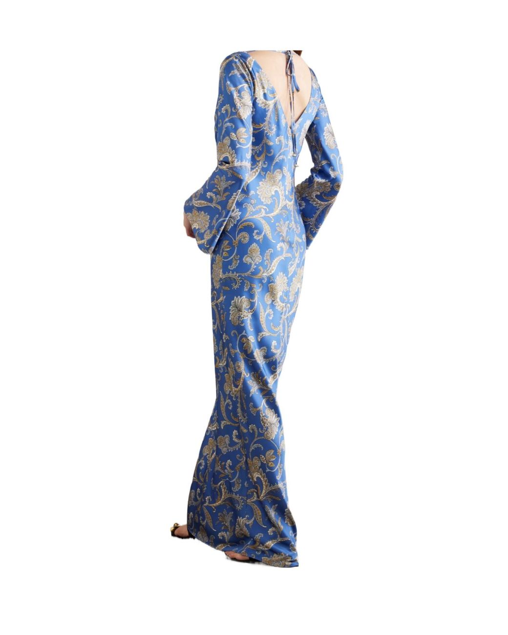 Veronica Beard Blue Ember Draped Paisley-Print Dress