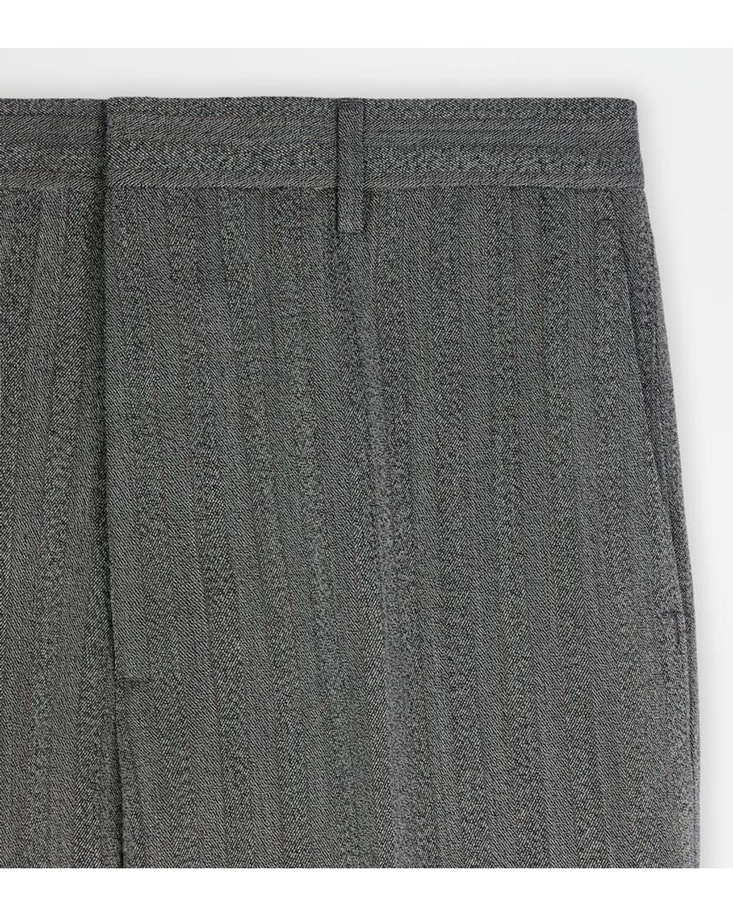 Tod's Gray Creased Straight-Leg Trousers for men