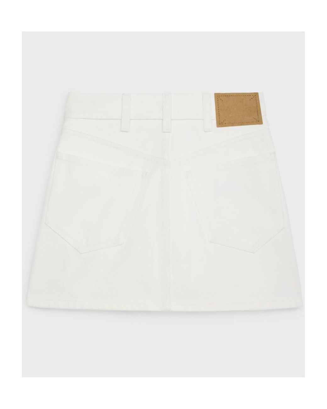 心ときめく◇コットンバチスト Mini Skirt◇CELINE trapeze mini skirt in cotton twill - OFF WHITE | CELINE