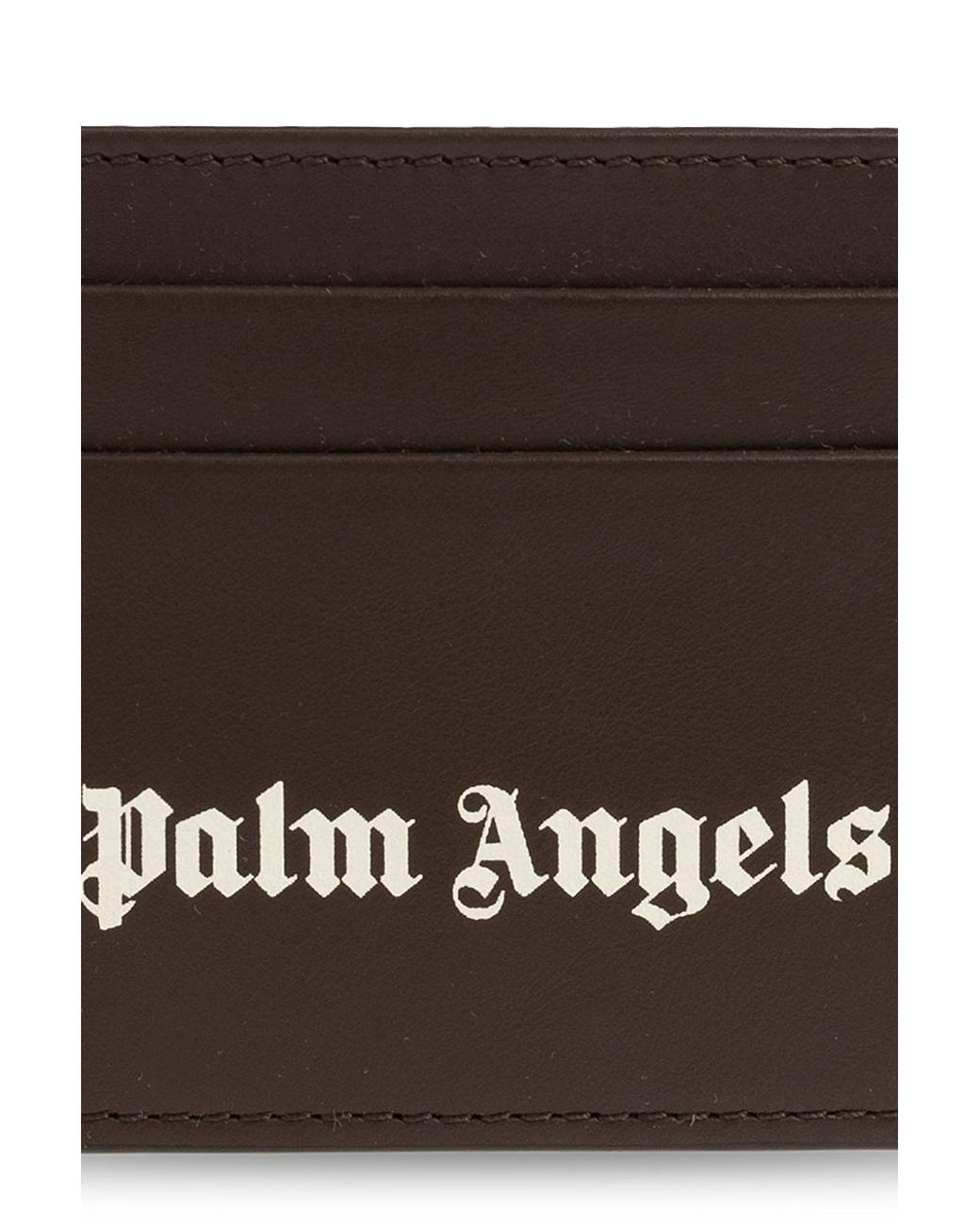 Palm Angels Brown Logo Card Holder for men