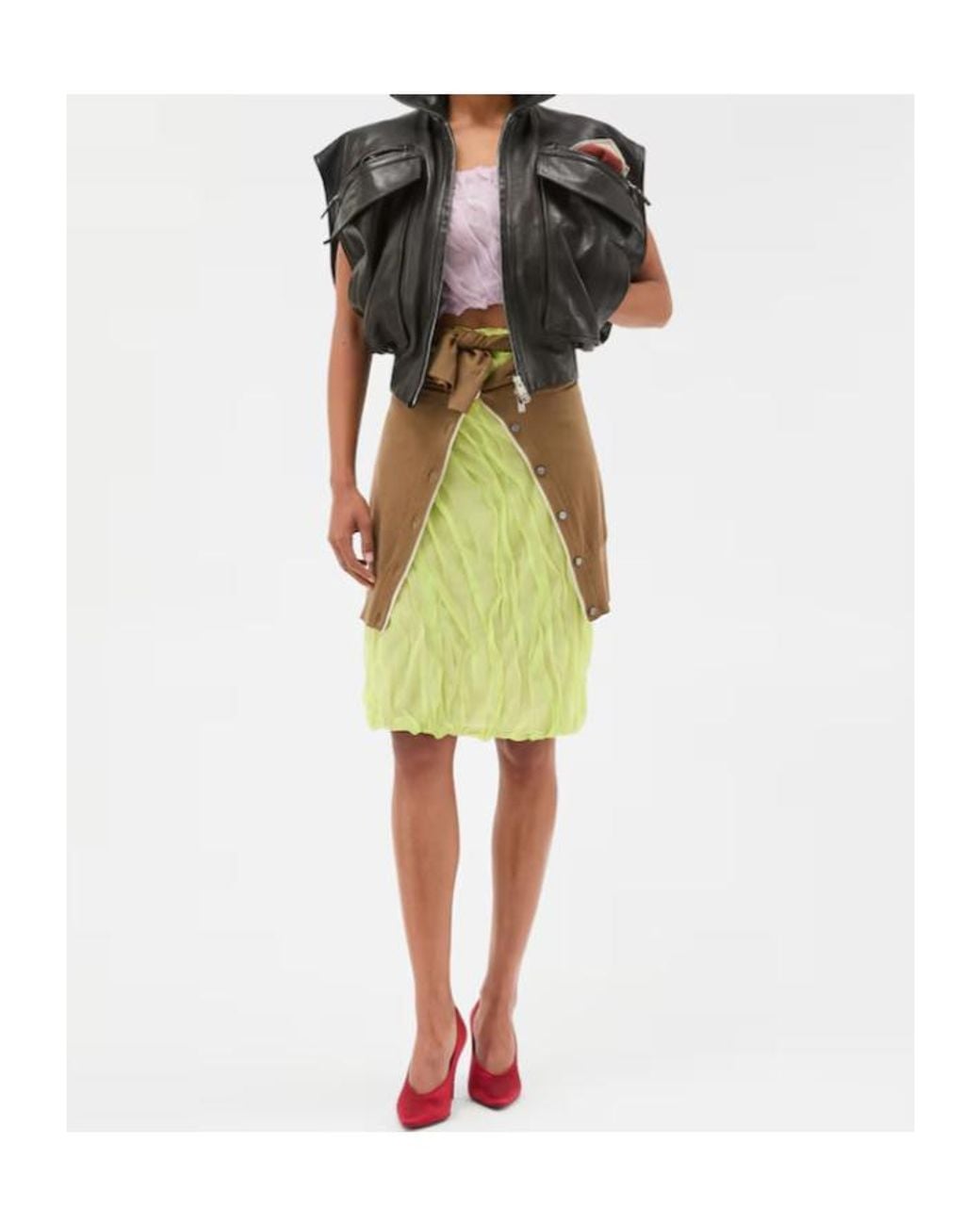 Versace Green Draped Pencil Skirt