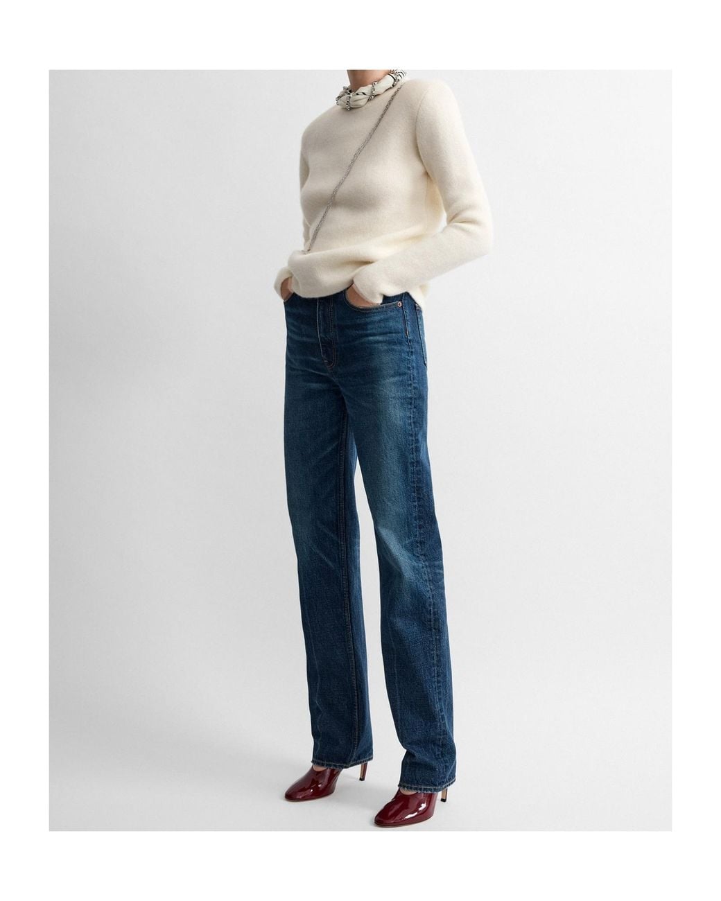 Totême White Crew-Neck Sweater