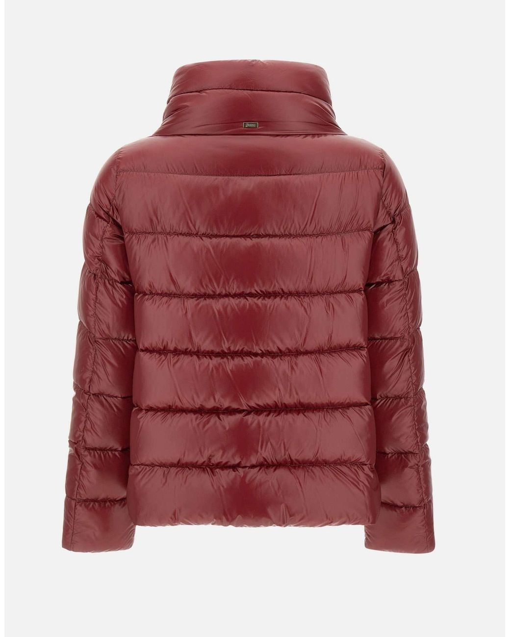 Herno Red Funnel Neck Quilted Padded Jacket
