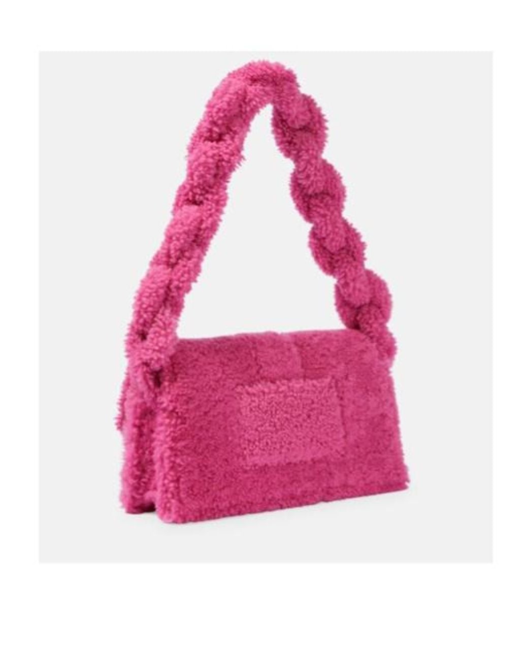 Jacquemus Pink Le Bambidou Shearling Shoulder Bag