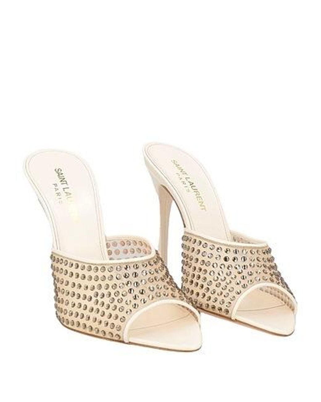 Saint Laurent Natural Simple High-Heeled Sandals
