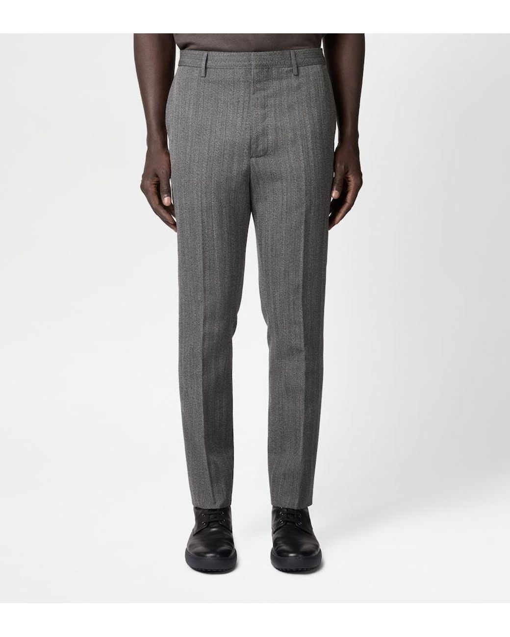 Tod's Gray Creased Straight-Leg Trousers for men