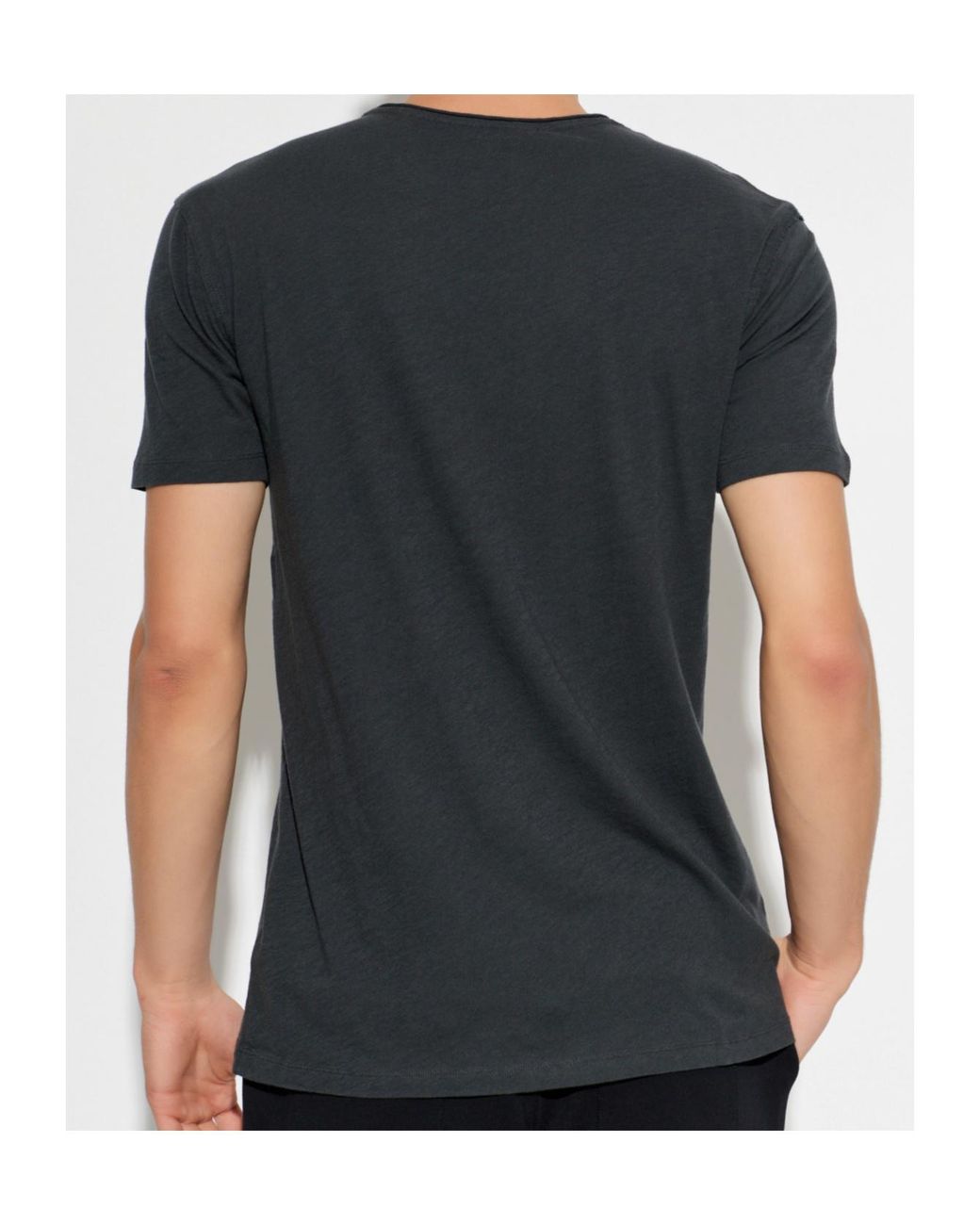 AllSaints Black Crew Neck Short-Sleeved T-Shirt for men