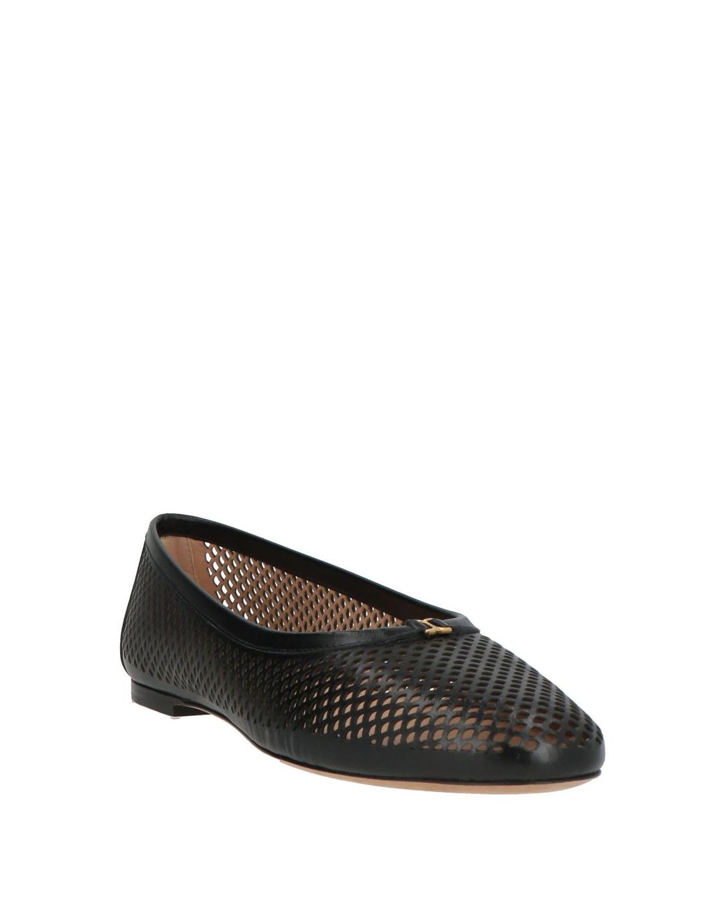 Chloé Black Leather Cut-Out Ballet Flats