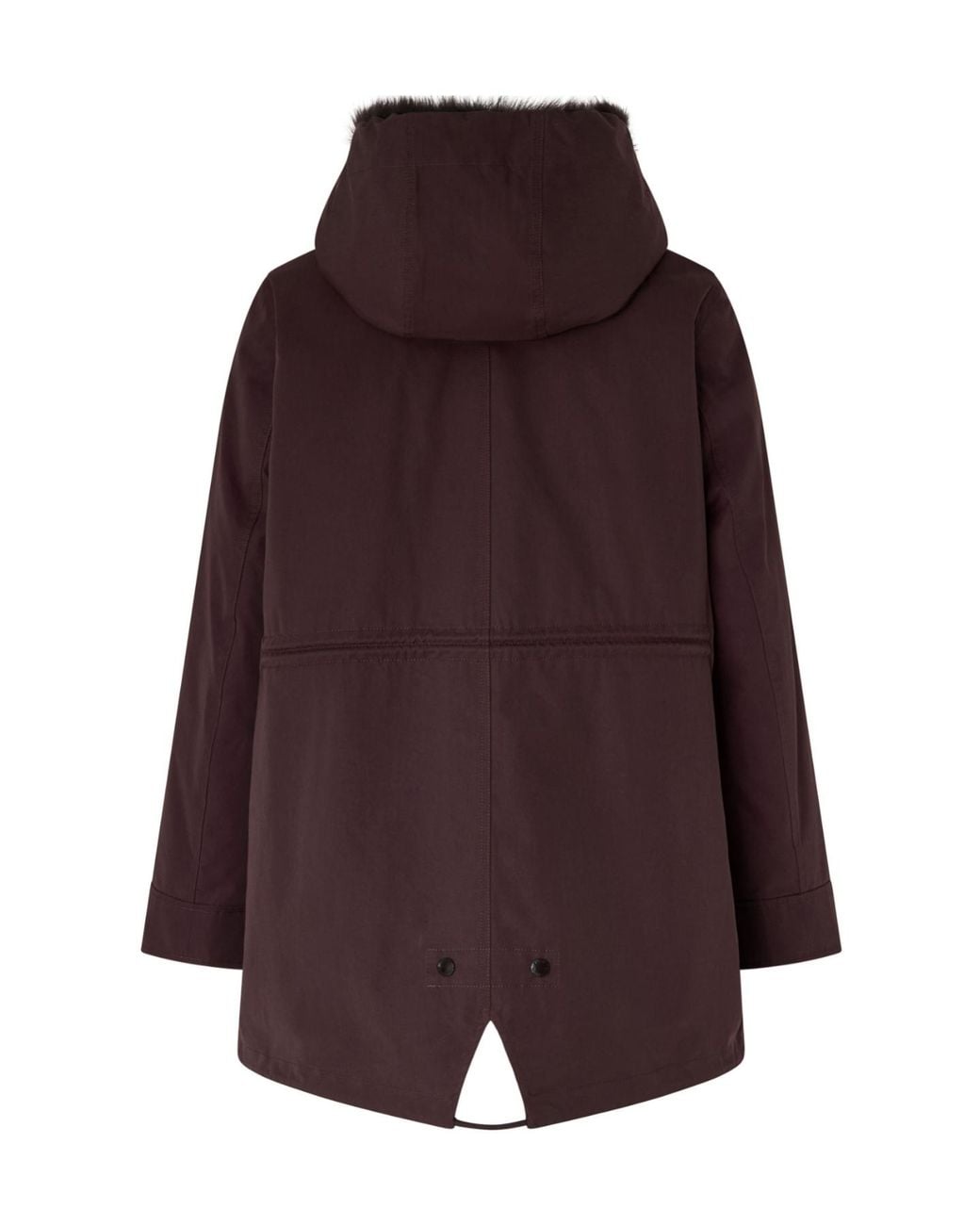 Yves Salomon Purple Long Parka With Pockets