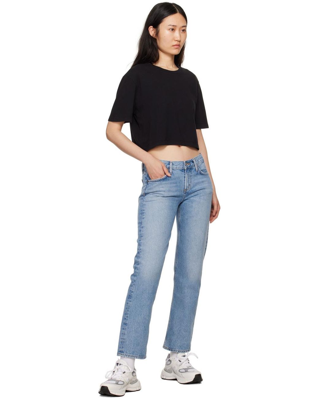 Agolde Black Anya Cropped T-Shirt