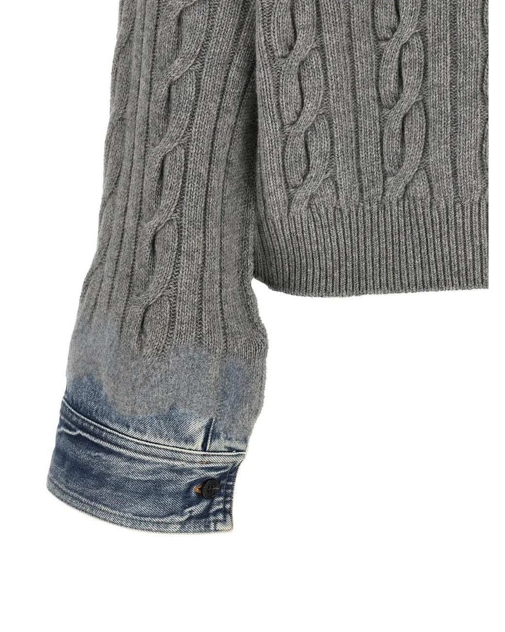 Haikure Gray Cropped Knit Sweater