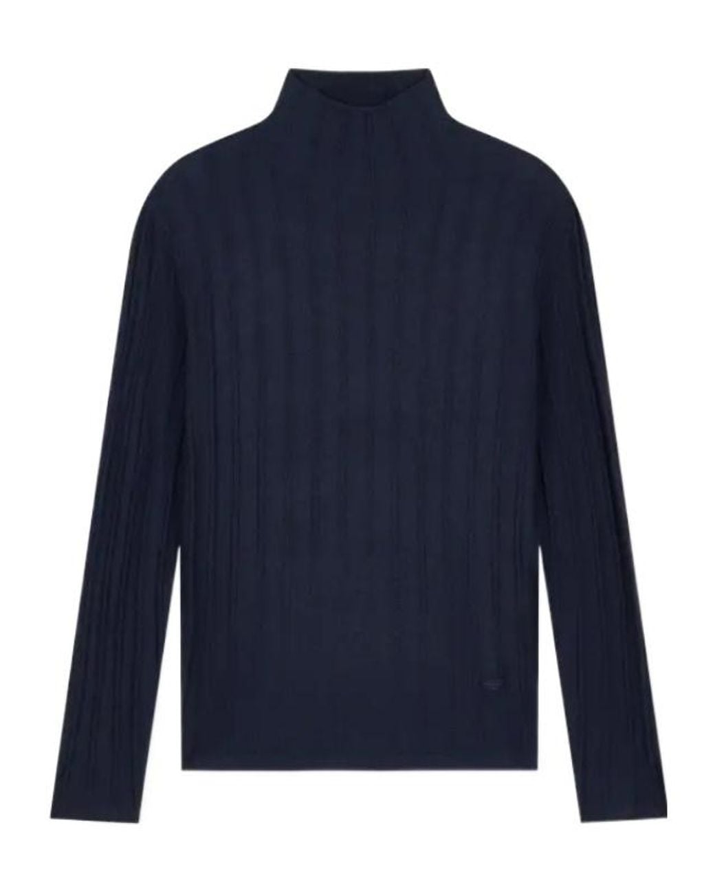 Emporio Armani Blue Mock-Neck Pullover for men