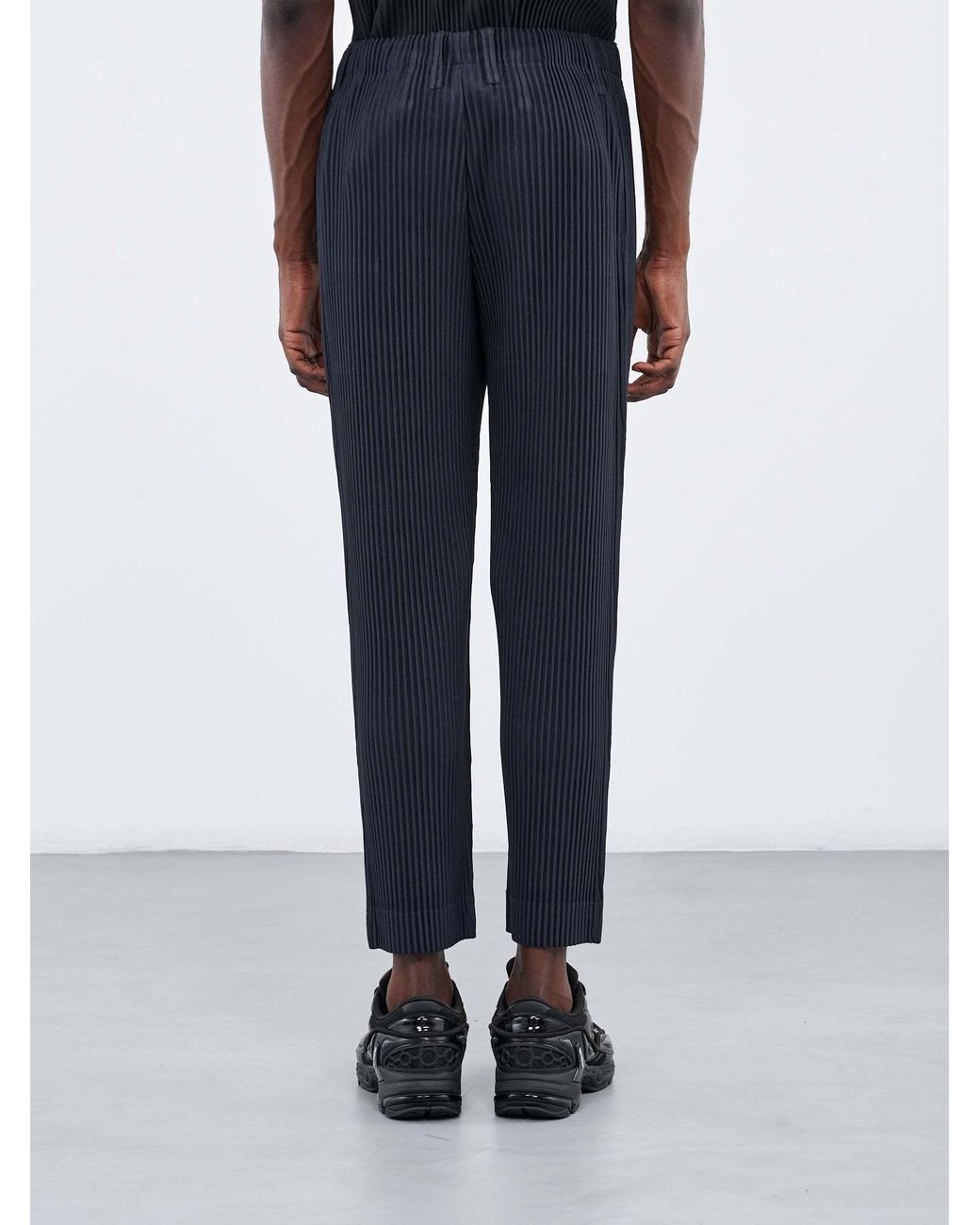 Homme Plissé Issey Miyake Blue Homme Plissé Issey Miyake Fully Pleated Trousers for men