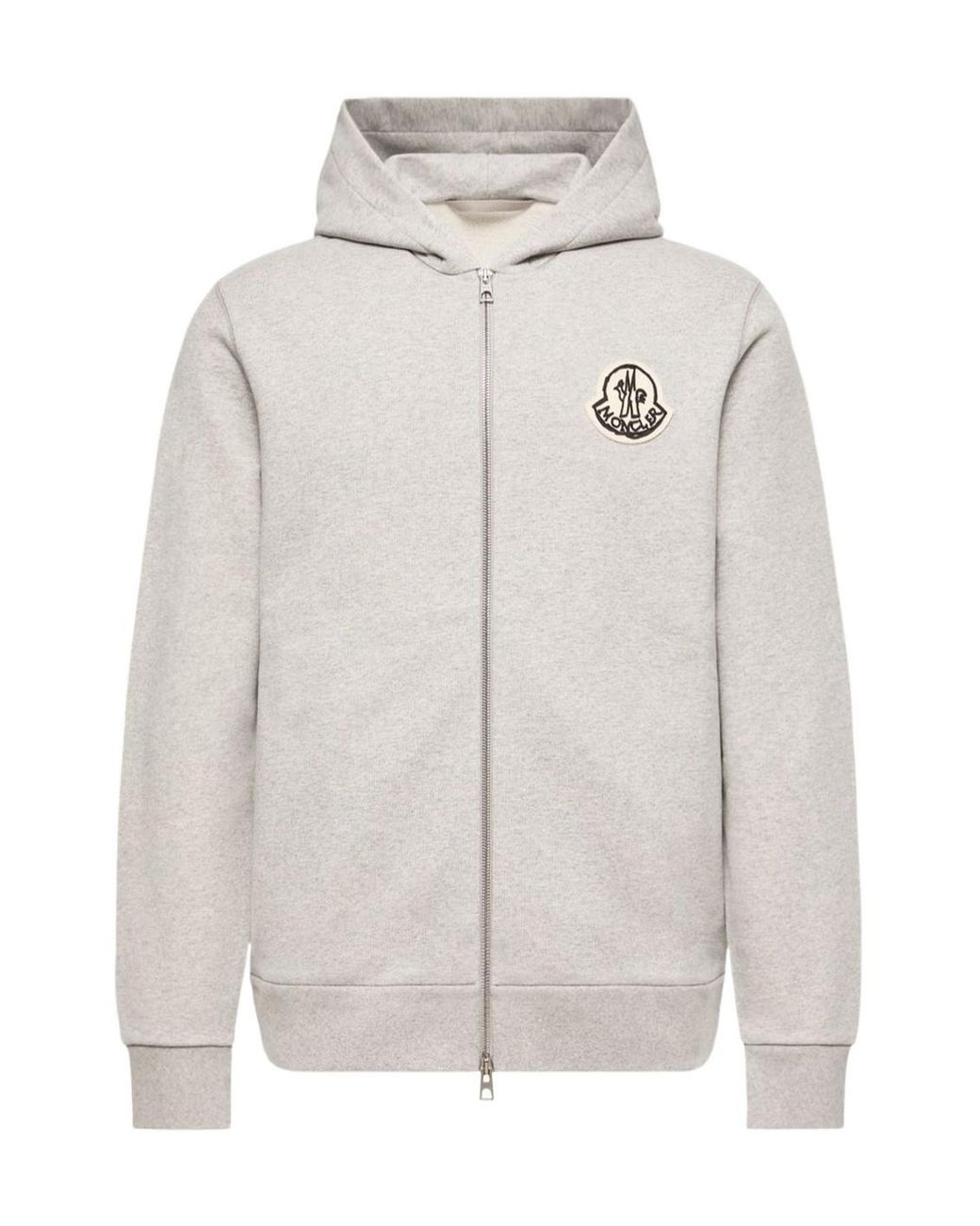 Moncler Gray Sketched Logo Zip-Up Hoodie for men