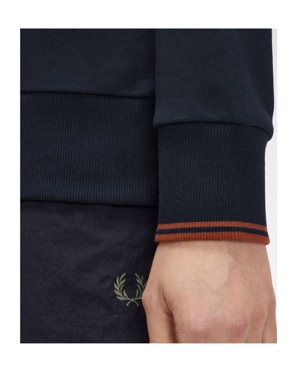 Fred Perry Blue 100% Cotton Sweatshirt for men