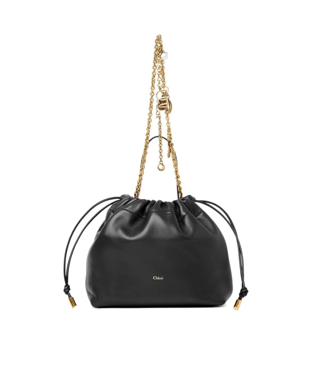 Chloé Black Chloé Icons Drawstring Small Bucket Bag