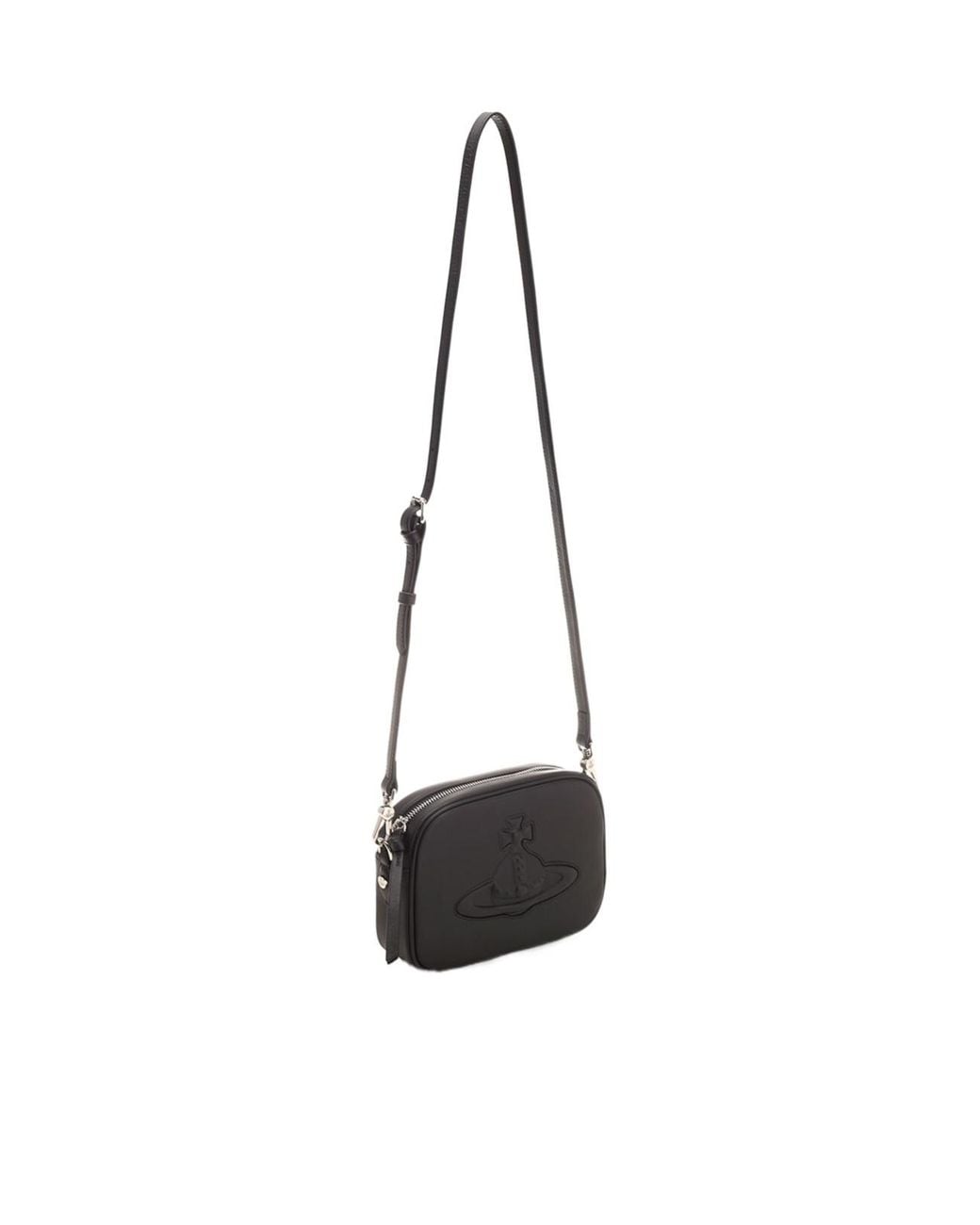Vivienne Westwood White Logo-Embossed Zipped Shoulder Bag