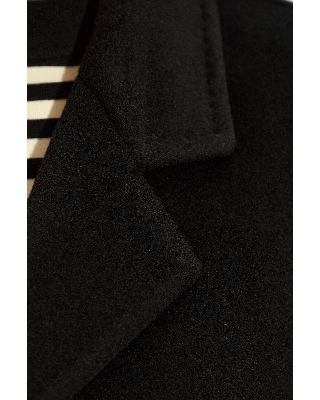 Max Mara Blue Double-Breasted Long-Sleeved Coat