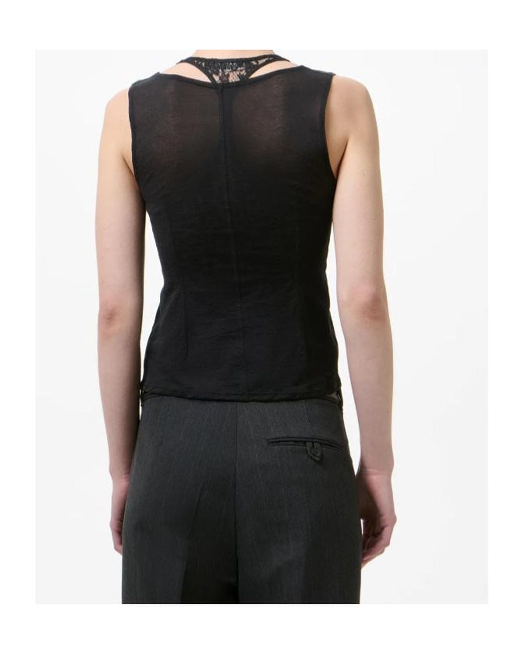 Our Legacy Black Lace Panel Swim Tank