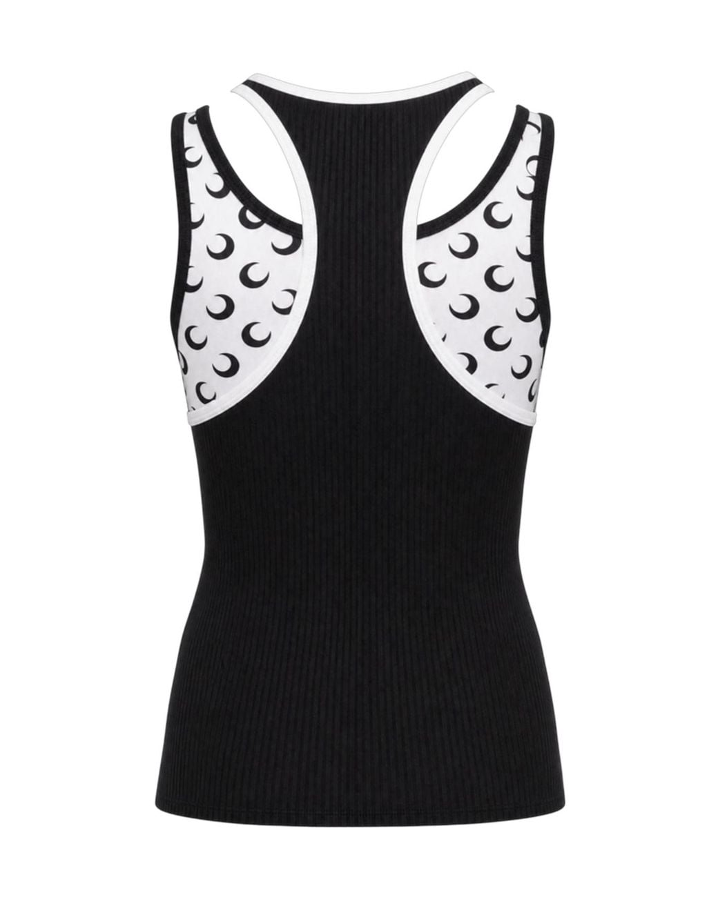 MARINE SERRE Black Layered Jersey Tank Top