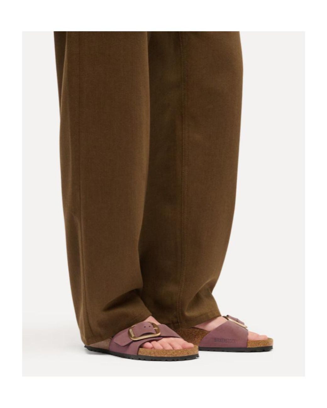 Birkenstock Brown Madrid Big Buckle Slides for men