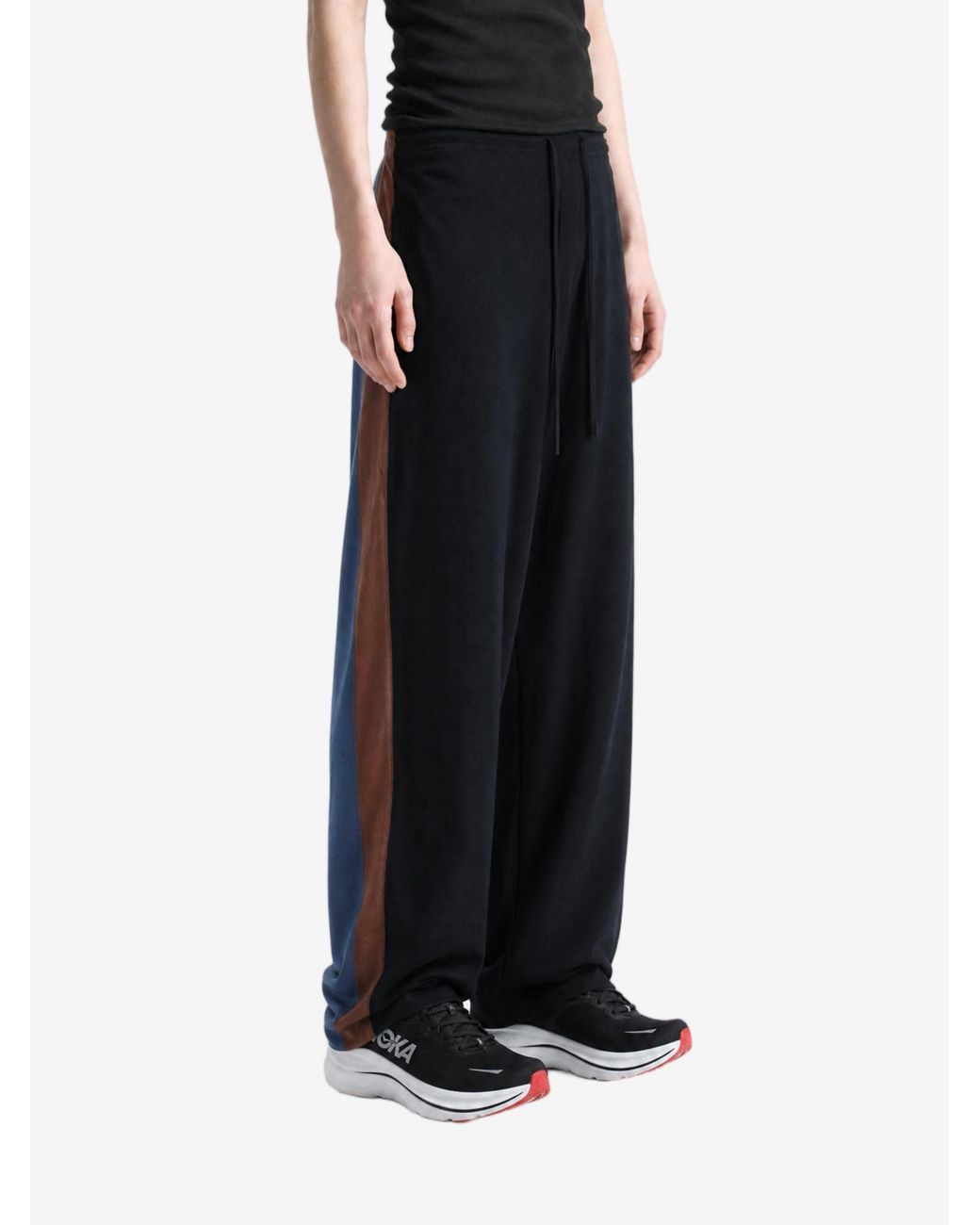 Kiko Kostadinov Blue Color-Blocked Drawstring Casual Pants for men