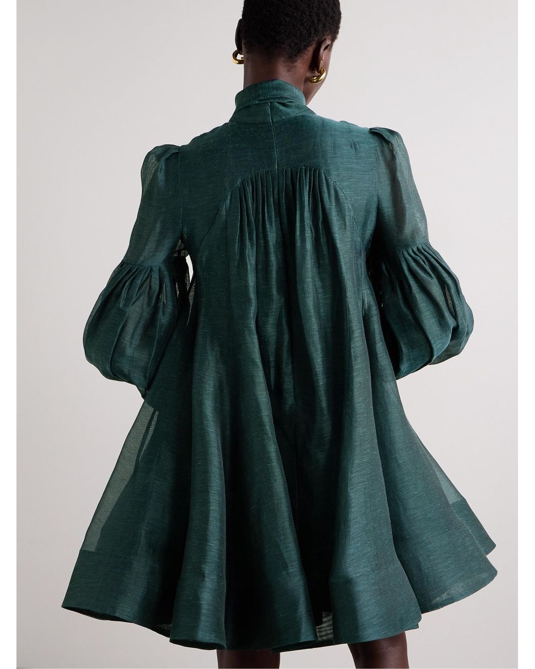 Zimmermann Green Victorian-Style Mini Skirt