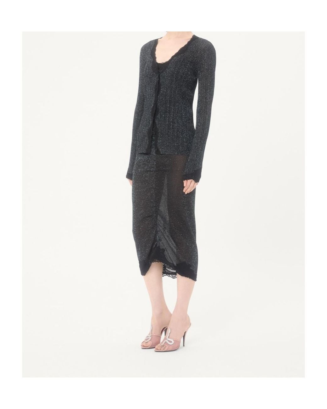 Valentino Black Lurex Knit Top