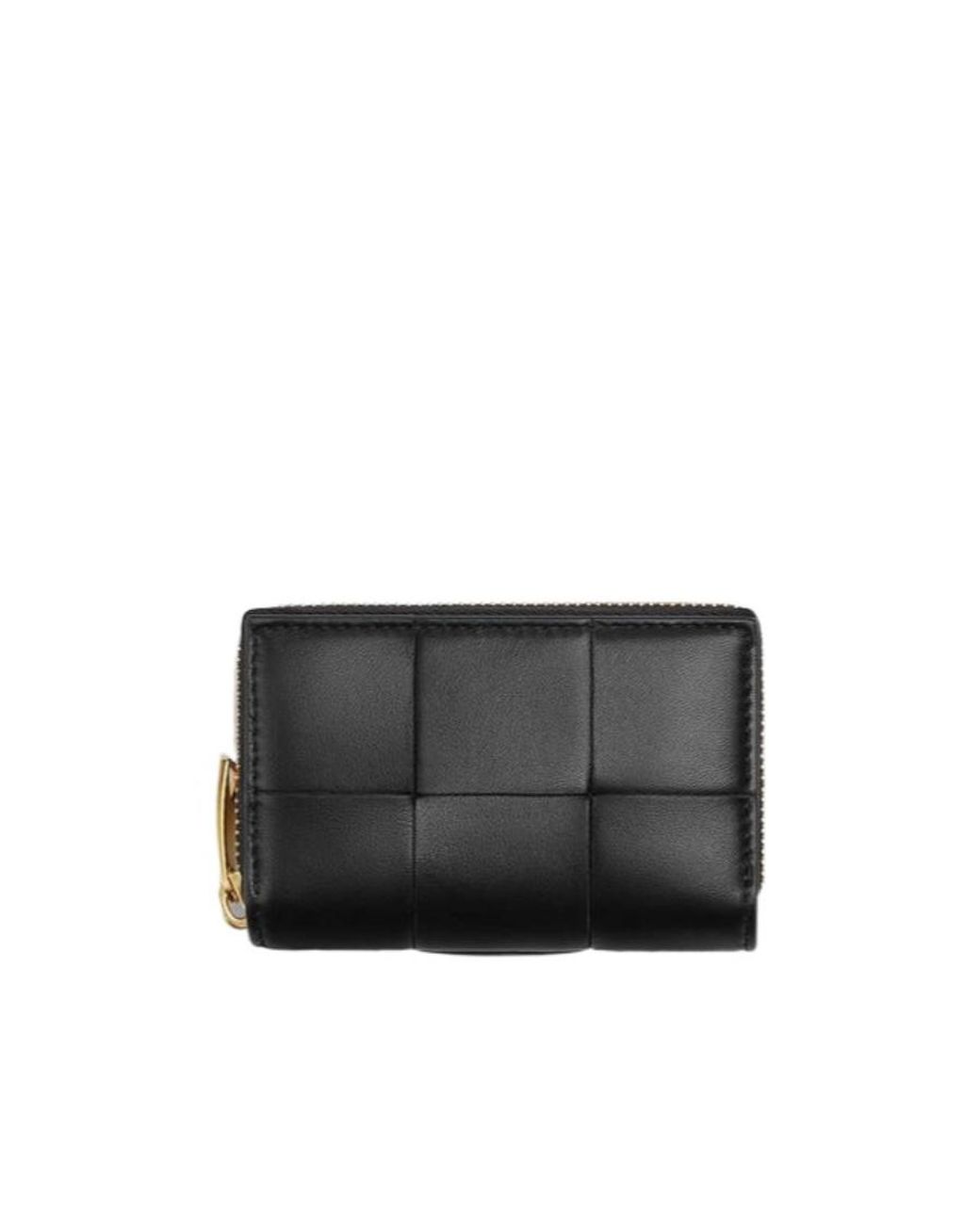 Bottega Veneta Black Cassette Accordion Zip Around Card Holder