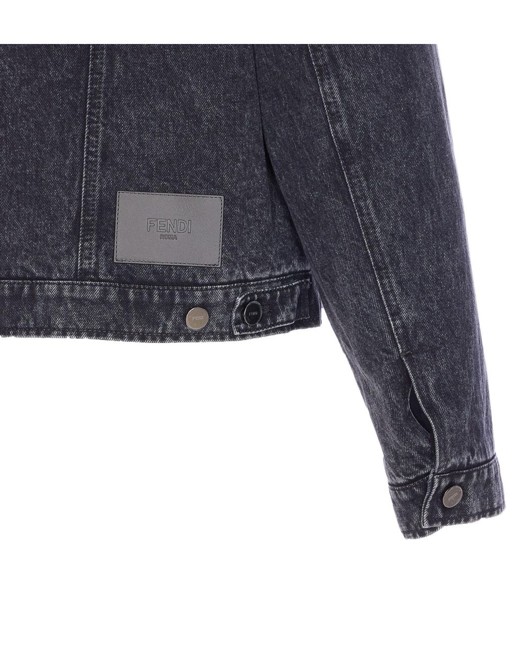 Fendi Gray Button-Up Denim Jacket for men