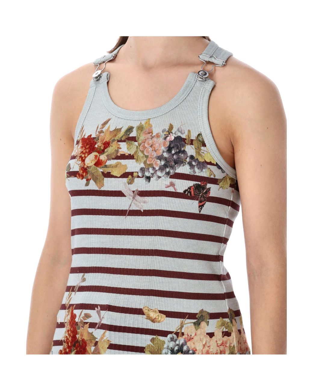 Jean Paul Gaultier Blue Marinière Grape Rib Tank Top
