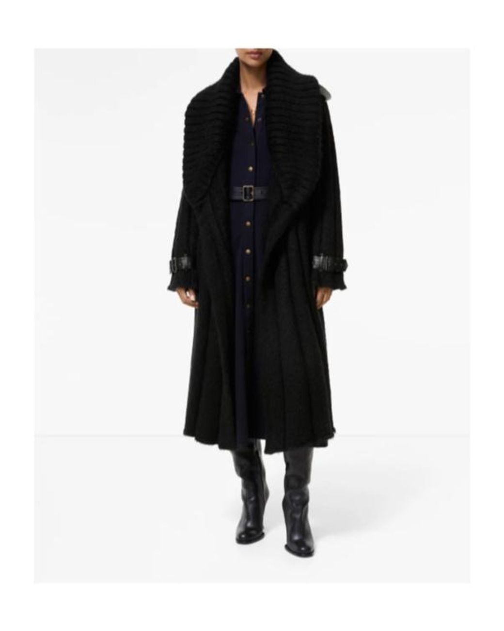 Burberry Black Wool Mohair Silk Coat