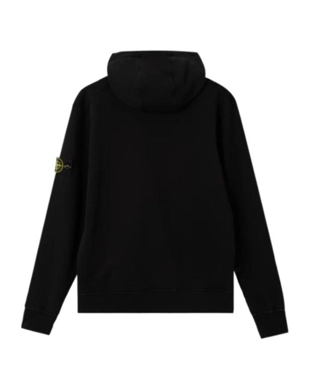 Stone Island Black Logo Patch Drawstring Hoodie for men