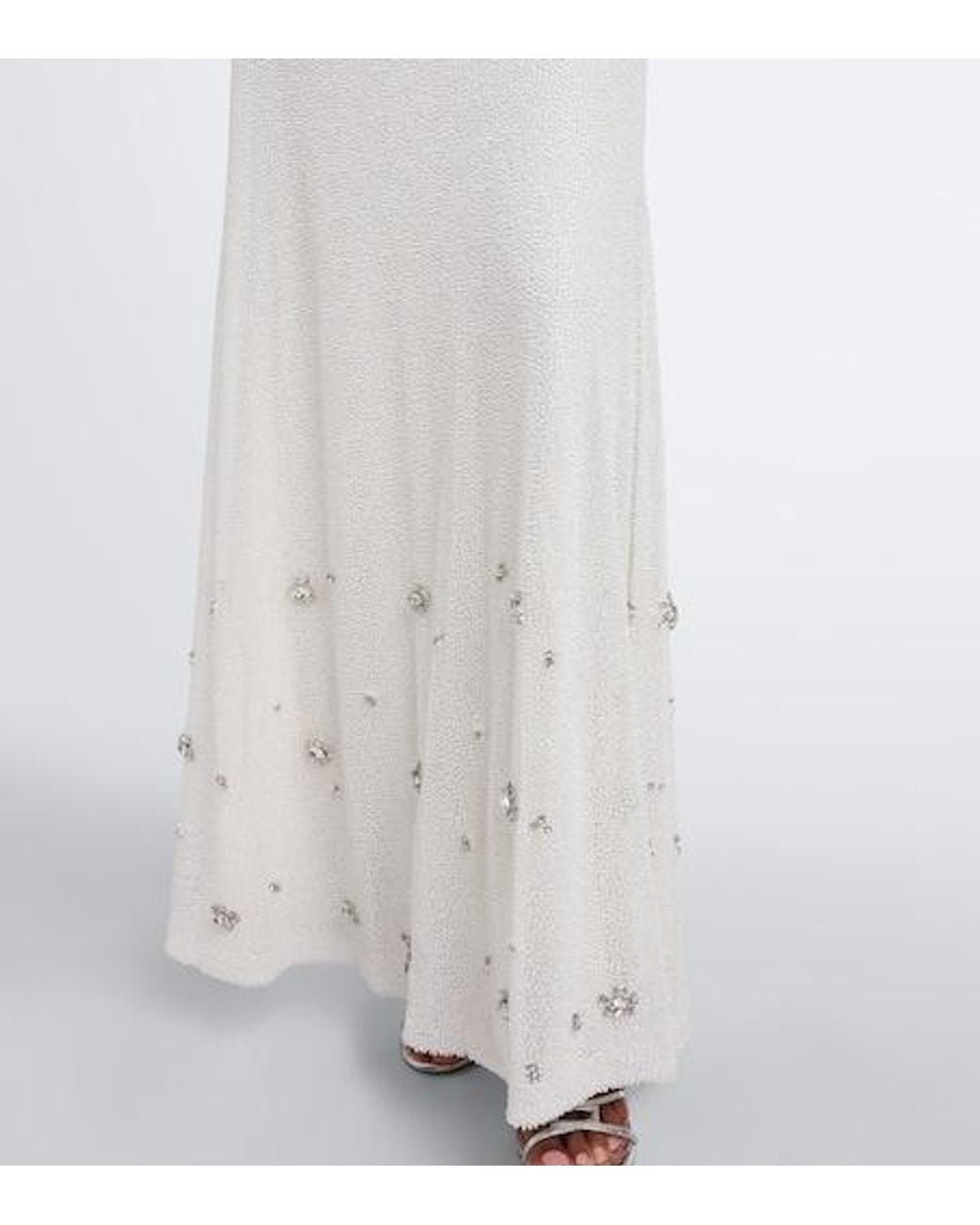 Roland Mouret White Beaded Embellished Gown