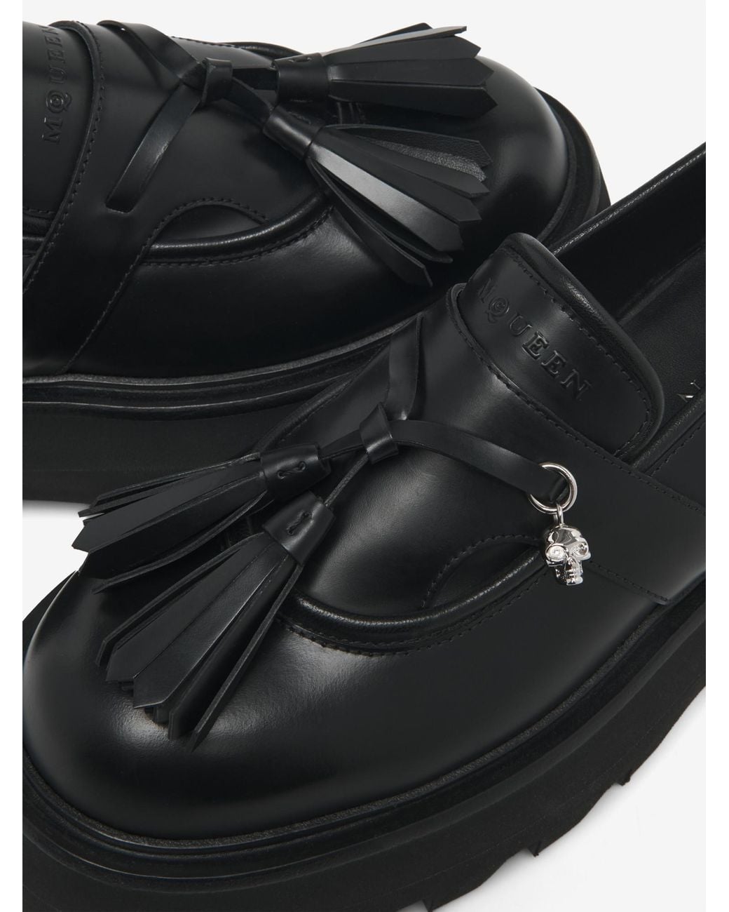 McQueen Black Sofa Platform Loafers
