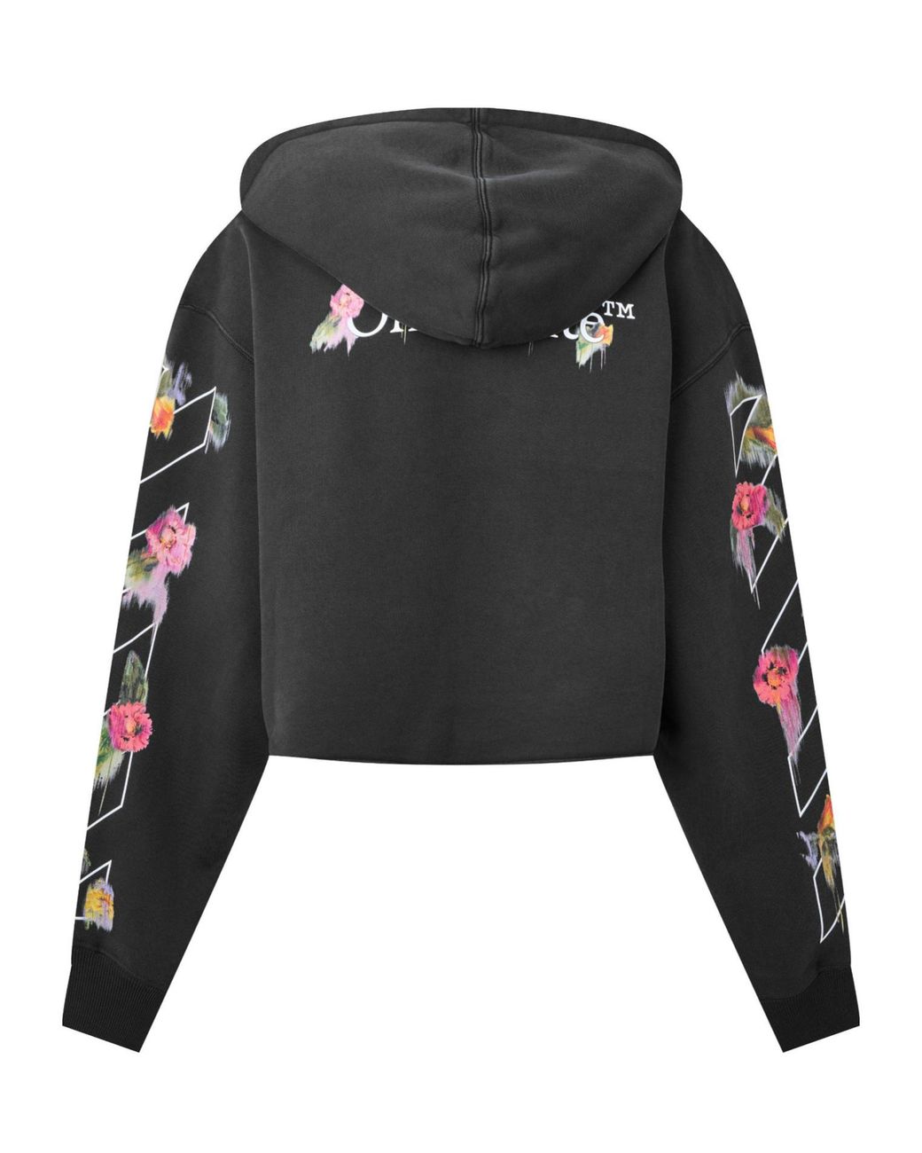 Off-White c/o Virgil Abloh Black Cropped Half-Zip Hoodie