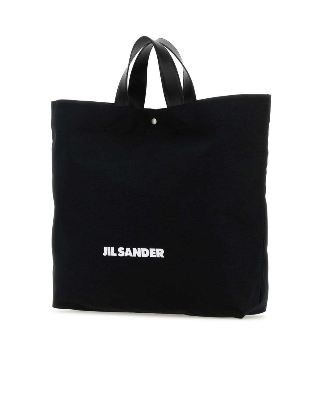 Jil Sander Black Logo-Print Open Top Tote Bag