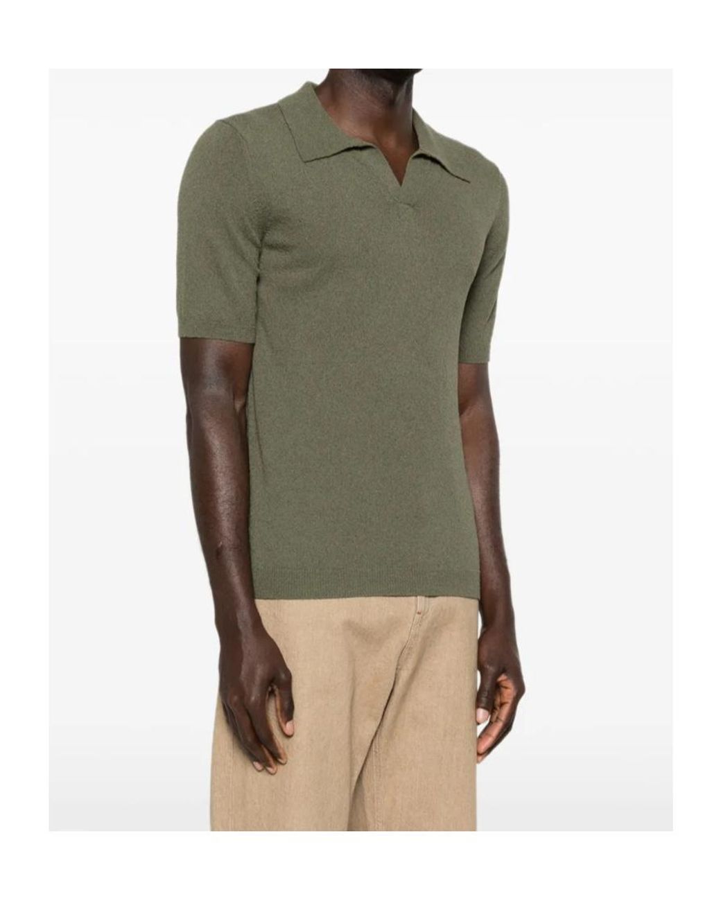 Roberto Collina Green Short-Sleeved Polo Shirt for men