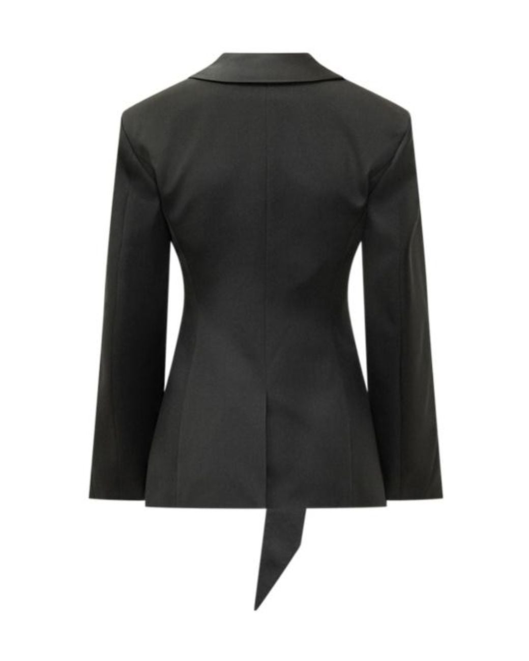 The Attico Black The Tailored Tie-Detail Blazer