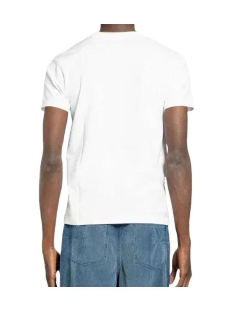 Off-White c/o Virgil Abloh White Logo Embroidered Crewneck T-Shirt for men